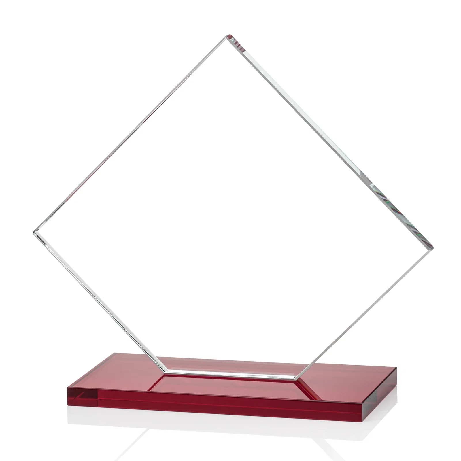 Custom Starfire Crystal Diamond Award on an Ivory Flat-Edge Base, with your company name for volunteer appreciation
