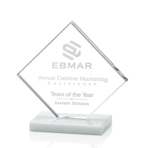 Starfire Crystal Diamond Award on an Ivory Flat-Edge Base