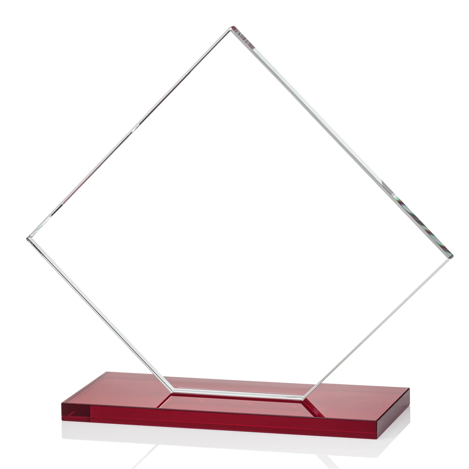 Custom Starfire Crystal Diamond Award on an Ivory Flat-Edge Base, with your company name for dealer and partner awards