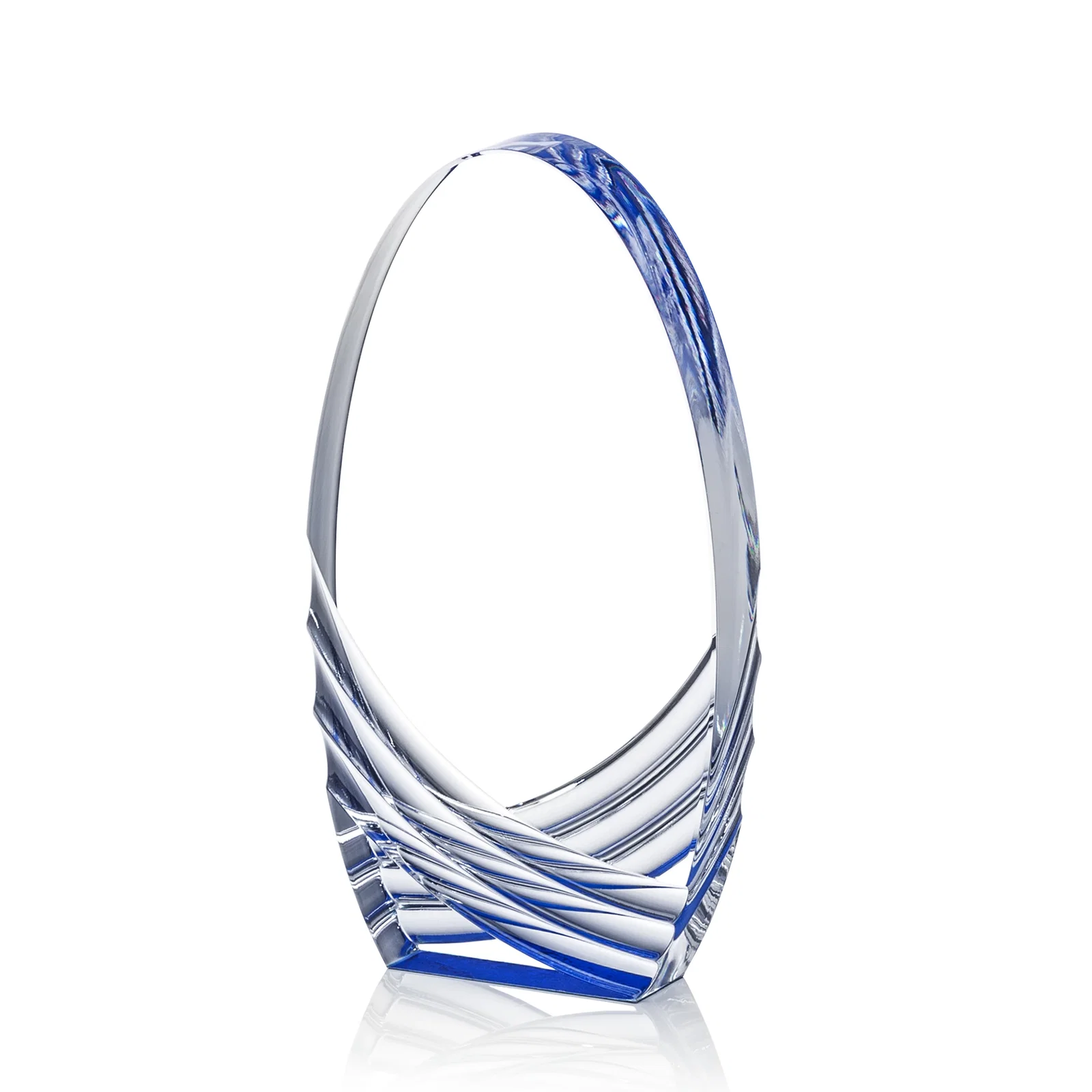 Promotional Acrylic Arch Tower Award with Crisscross Grooves for employee recognition