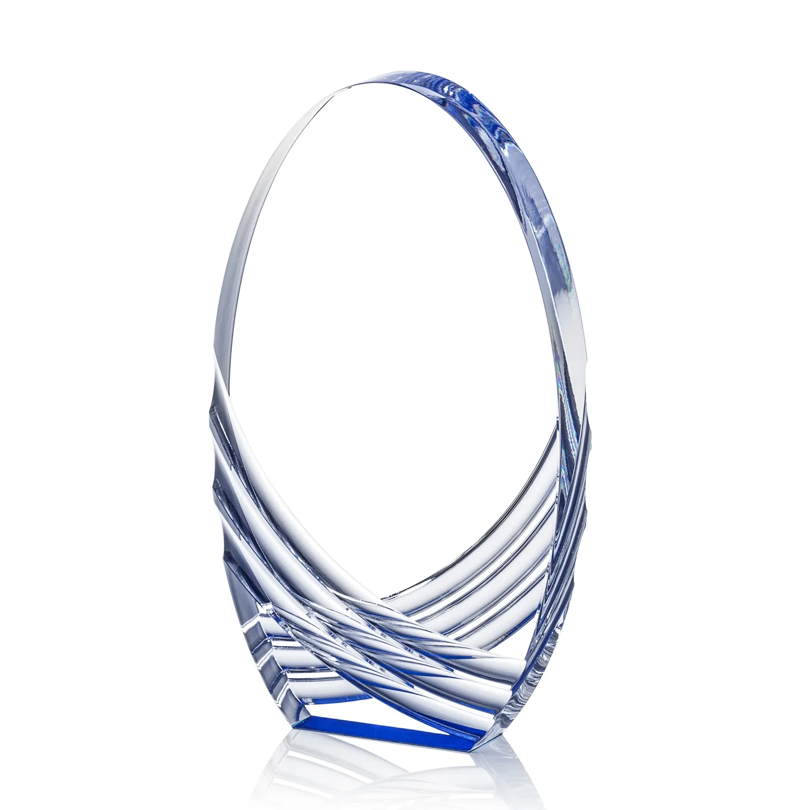 Promotional Acrylic Arch Tower Award with Crisscross Grooves for corporate award ceremonies