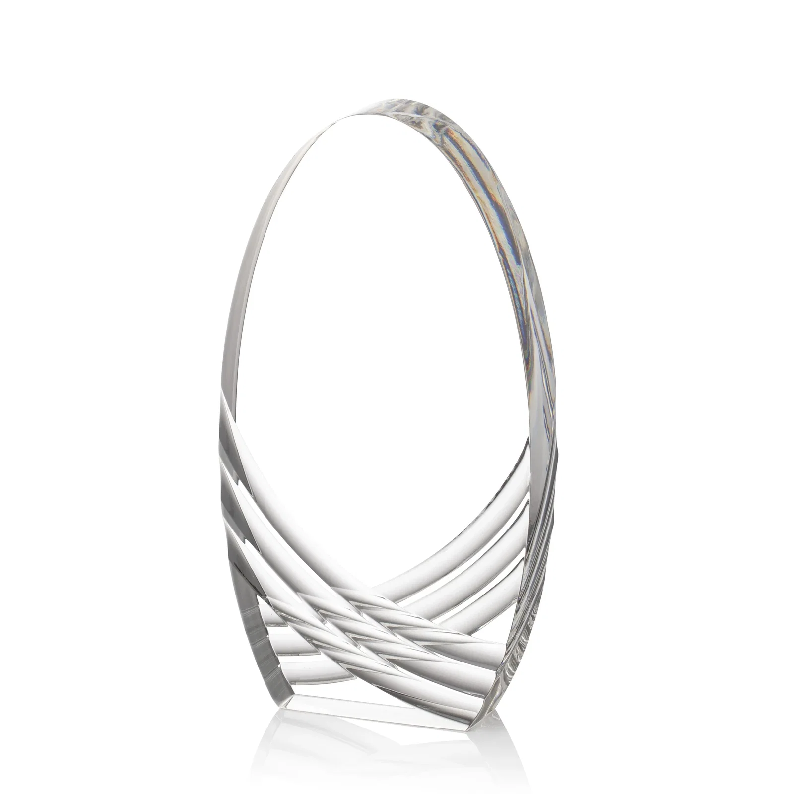 Promotional Acrylic Arch Tower Award with Crisscross Grooves for sales achievement awards