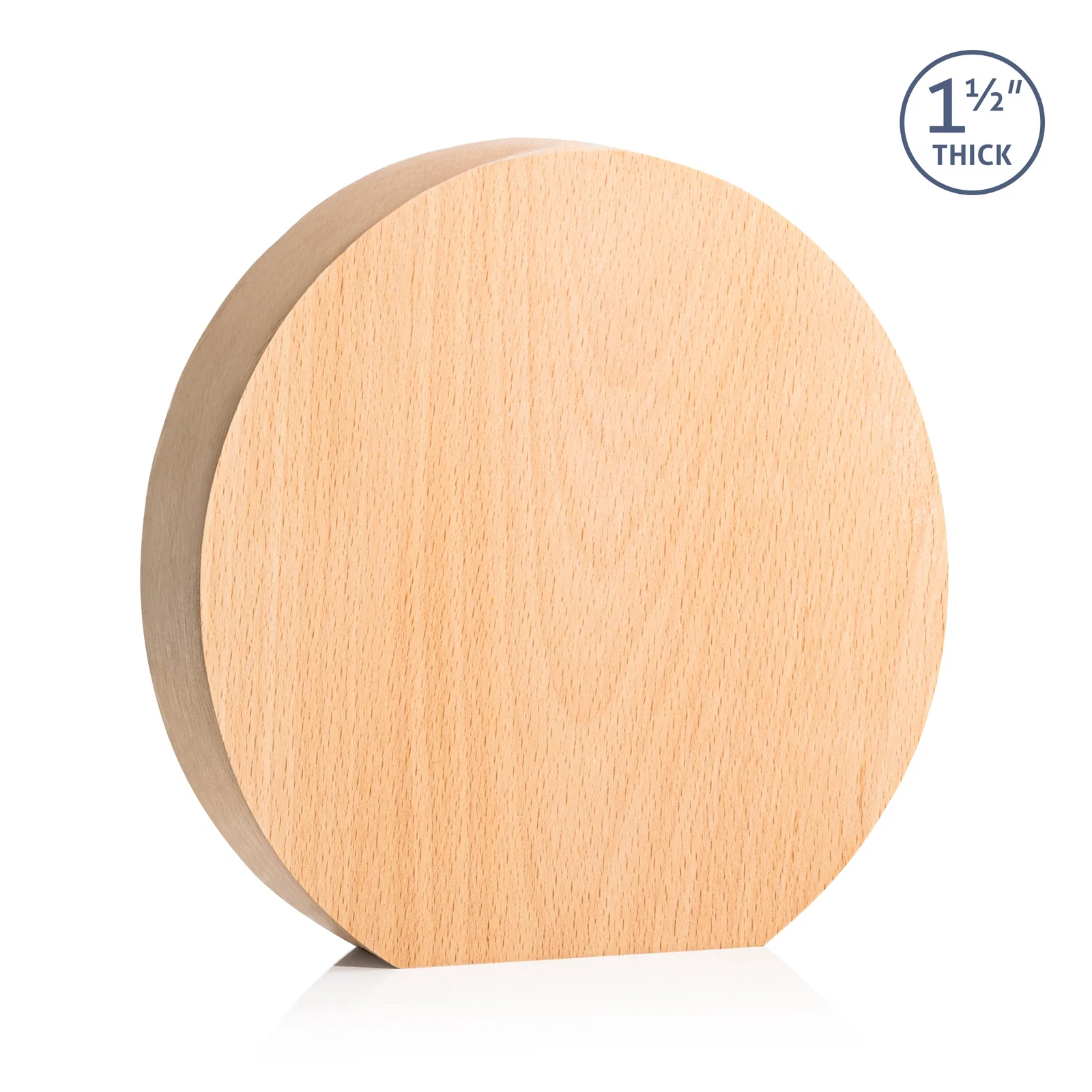 Personalized Thick Freestanding Beechwood Circle Award for corporate award ceremonies