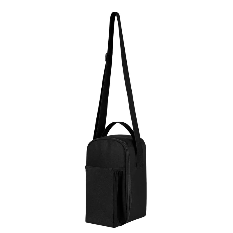 Front zip pocket detail on the compact body