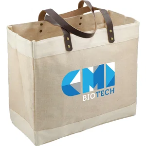 Westover Jute Market Tote with Leather Accents