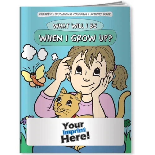 What Will I Be When I Grow Up coloring book cover with career-themed artwork