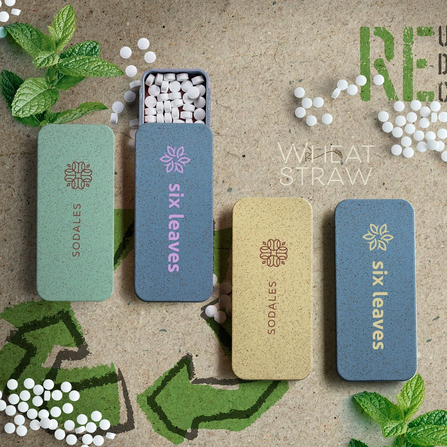Wheat Straw Box With Mints — view 2