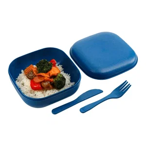 Wheat Straw Food Storage with Utensils