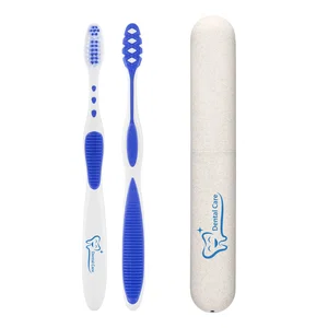 Wheatly Wheat Straw Toothbrush Case with Rubber Grip Brush