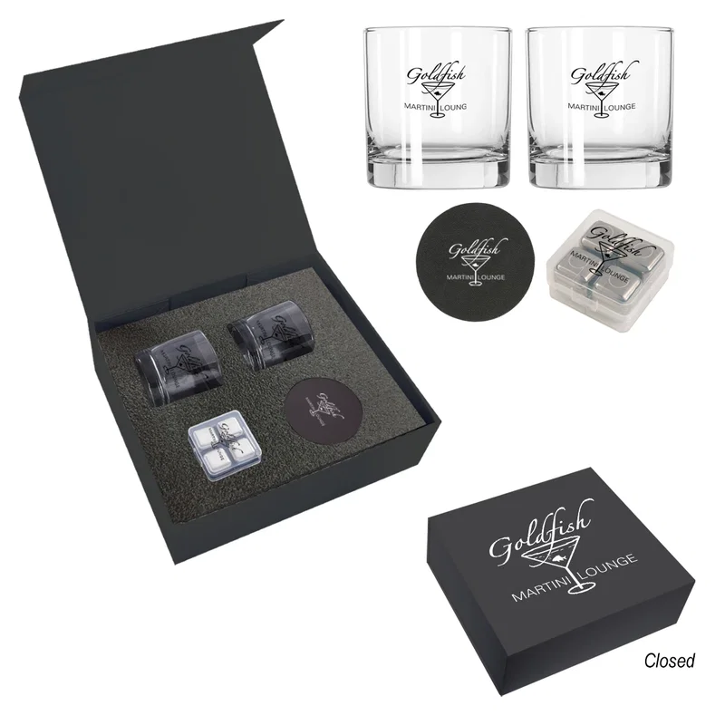 Silver cubes resting in their own clear case