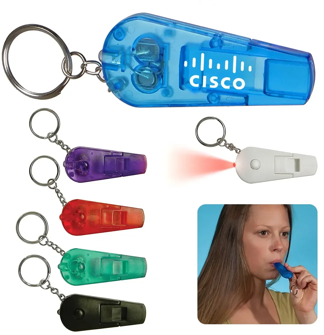 Custom Whistle Key Light in use