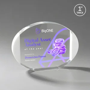 White-Bordered Crystal Oval Award