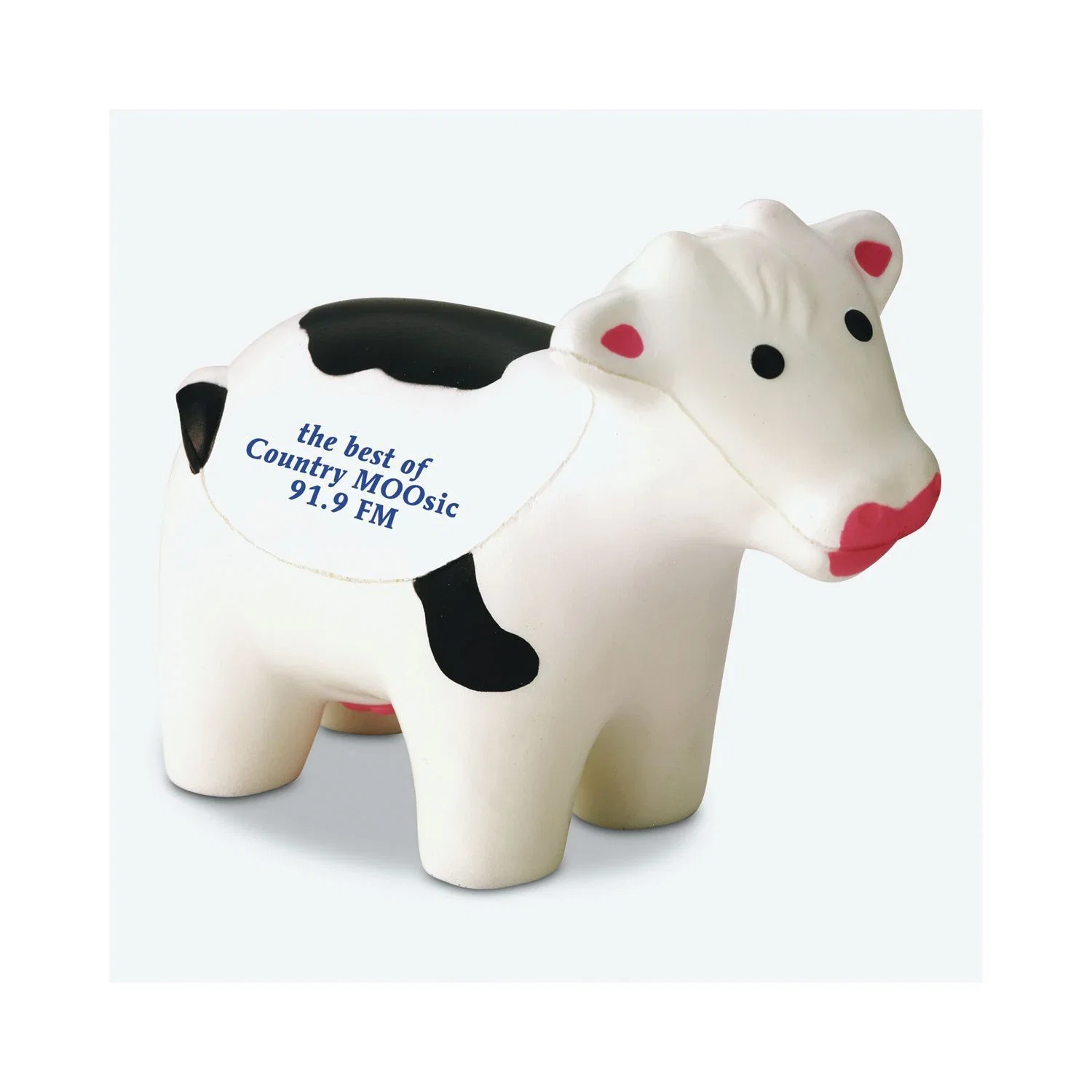 White Cow With Black Spots Stress Shape — Black-White — view 2