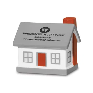 White, Gray and Red Home Stress Shape, 3" x 2.38" x 2.75" Polyurethane