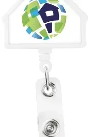 White House Shape Retractable Id Badge Reel — view 3