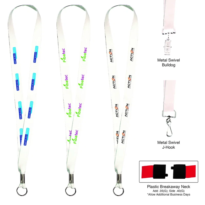 White Lanyard with Full Color Imprint — view 1