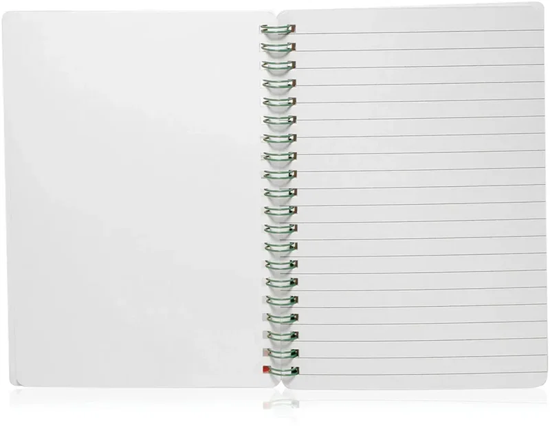 Custom White Spiral Notebook w/ Elastic Band - 5" x 7" (80 Lined Pages) — view 3