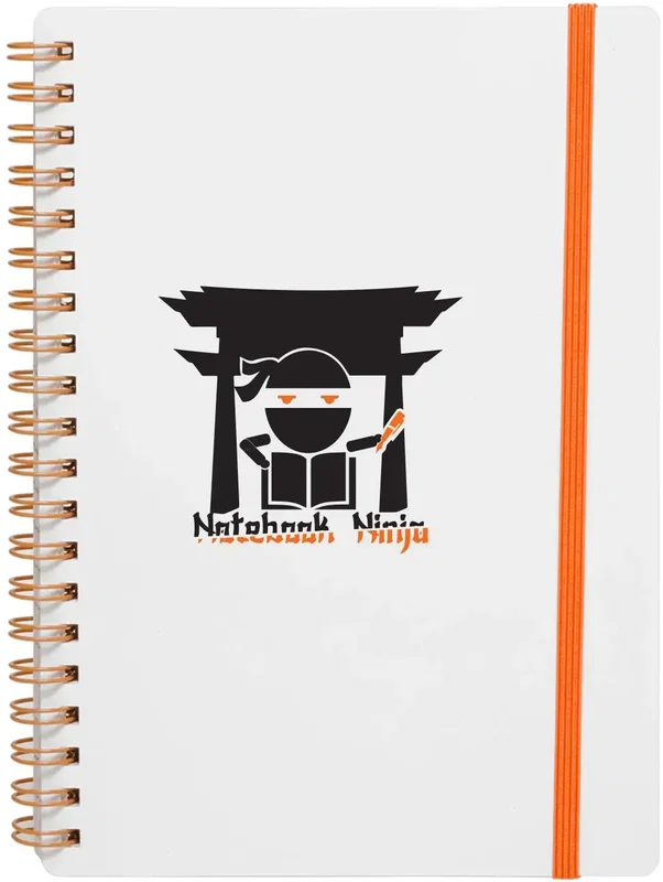 Personalized White Spiral Notebook (5" x 7") - Elastic Band — view 3