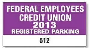 White Vinyl Parking Permit (4 1/4"x2 1/4")