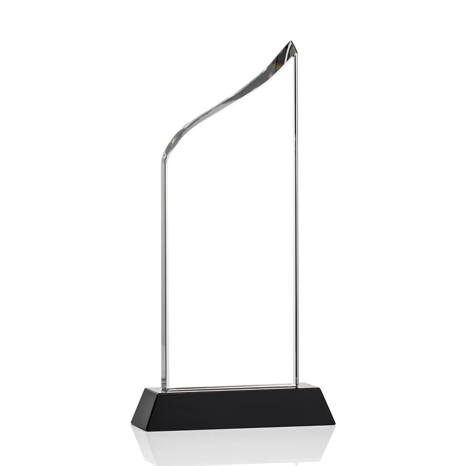 Custom Black and Clear Optical Crystal Round Award, awards for team milestone celebrations