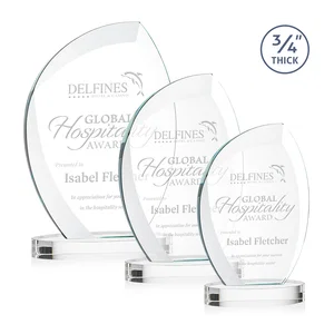 Starfire Crystal Arch Award, 3/4 Inch Thick with Sweeping Bevels