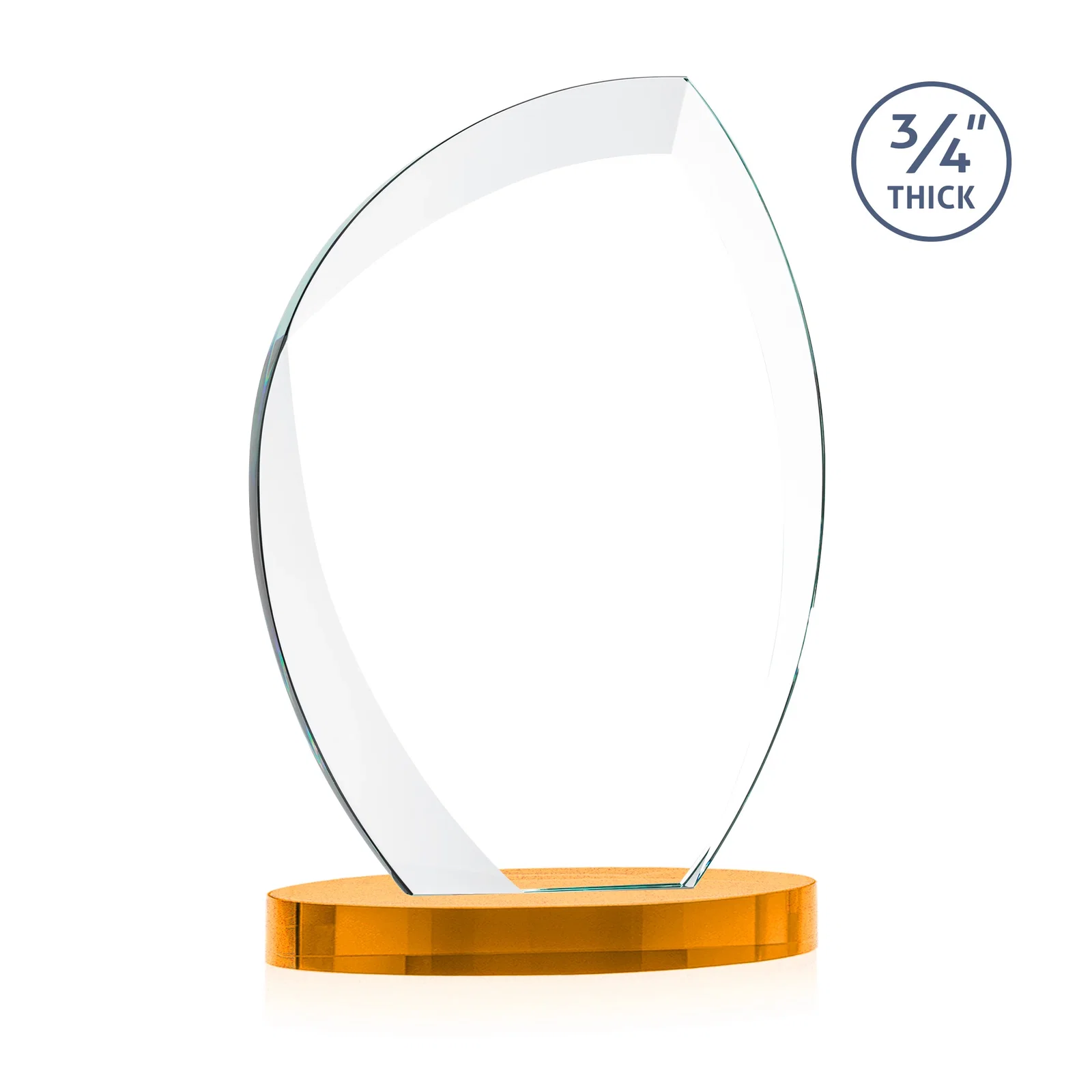 Personalized Starfire Crystal Arch Award, 3/4 Inch Thick with Sweeping Bevels, awards, with your logo for team milestone celebrations