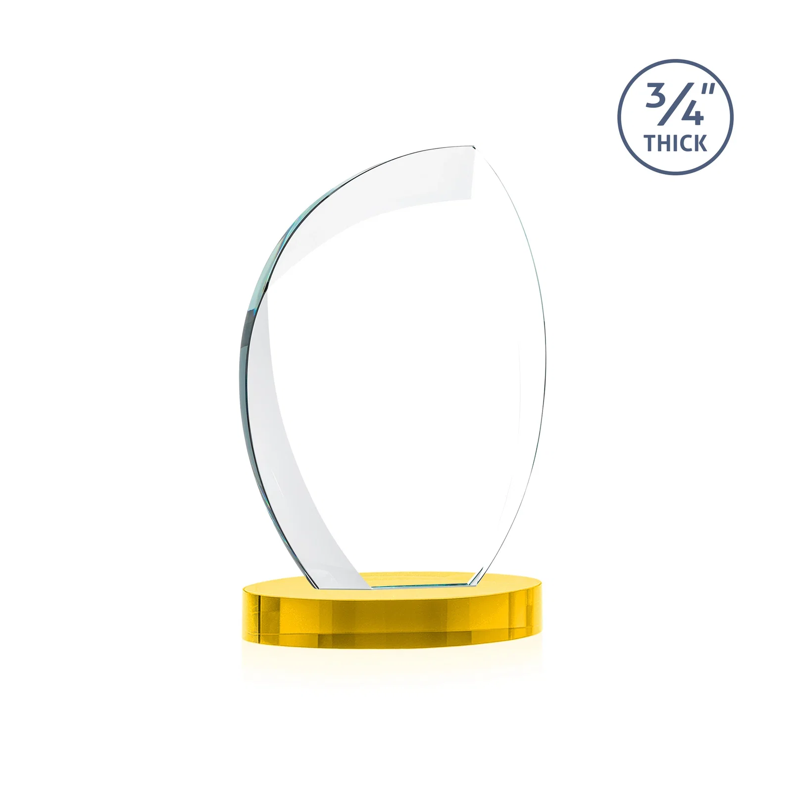 Personalized Starfire Crystal Arch Award, 3/4 Inch Thick with Sweeping Bevels, awards, with your logo for donor appreciation