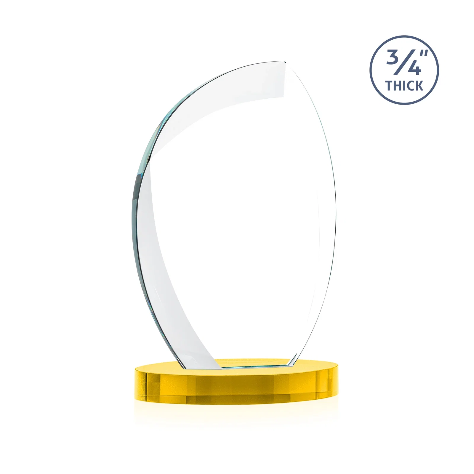 Personalized Starfire Crystal Arch Award, 3/4 Inch Thick with Sweeping Bevels, awards, with your logo for graduation ceremonies