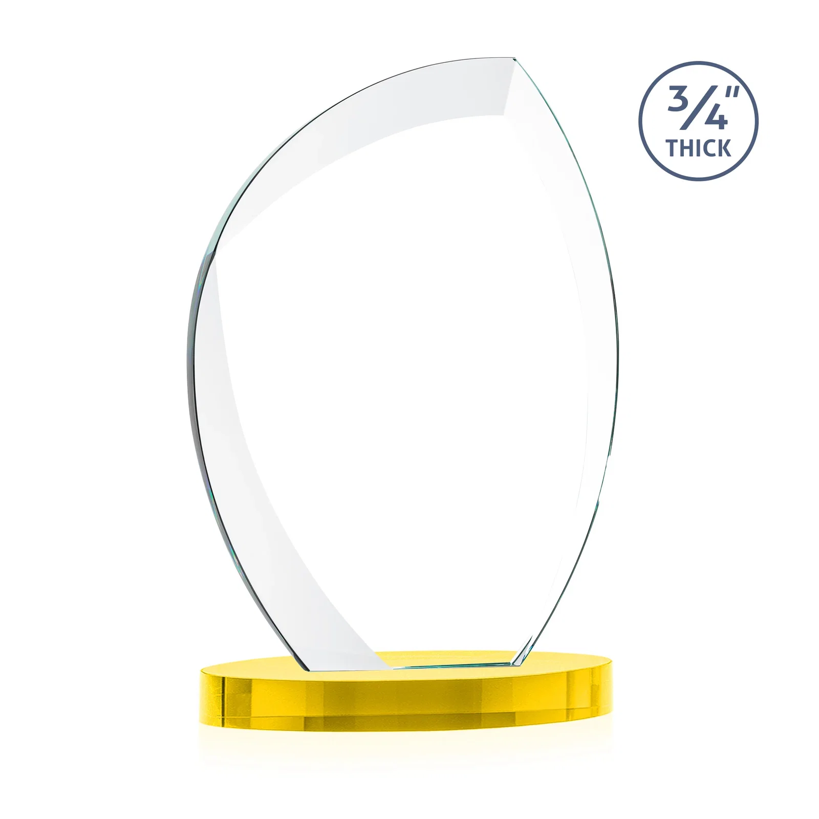Personalized Starfire Crystal Arch Award, 3/4 Inch Thick with Sweeping Bevels, awards, with your logo for safety achievement programs