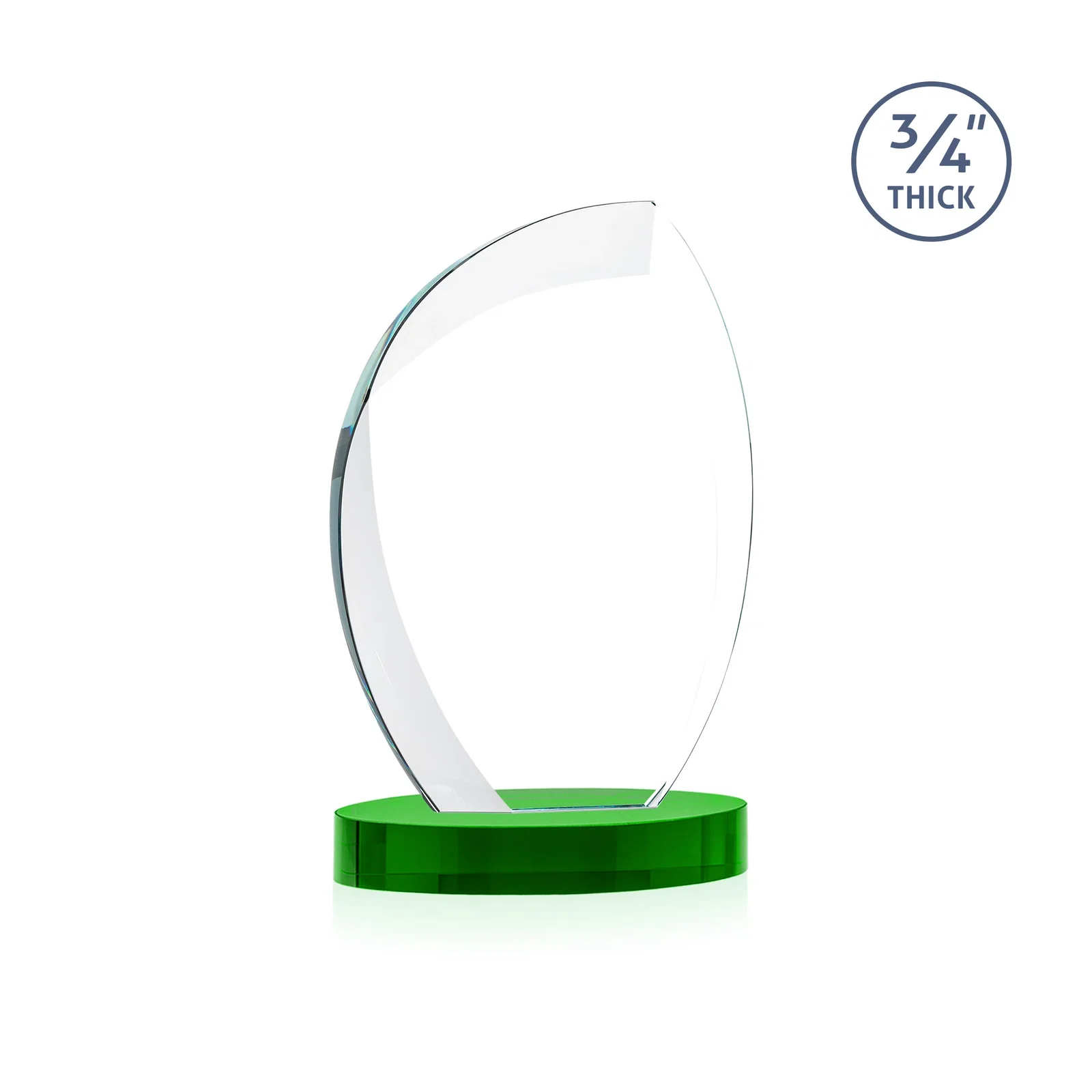 Personalized Starfire Crystal Arch Award, 3/4 Inch Thick with Sweeping Bevels, awards, with your logo for volunteer appreciation