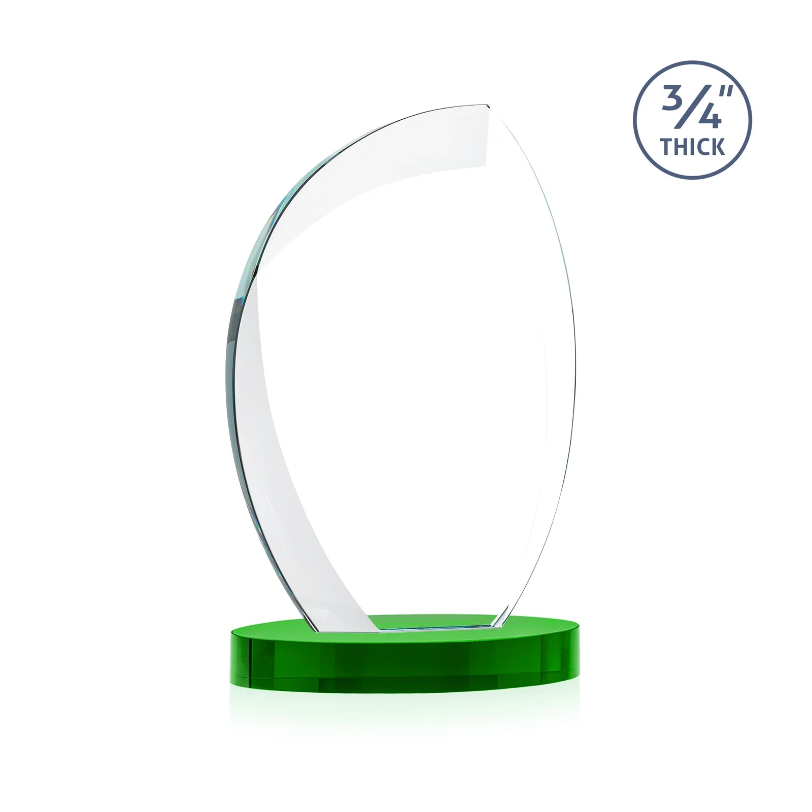 Personalized Starfire Crystal Arch Award, 3/4 Inch Thick with Sweeping Bevels, awards, with your logo for dealer and partner awards