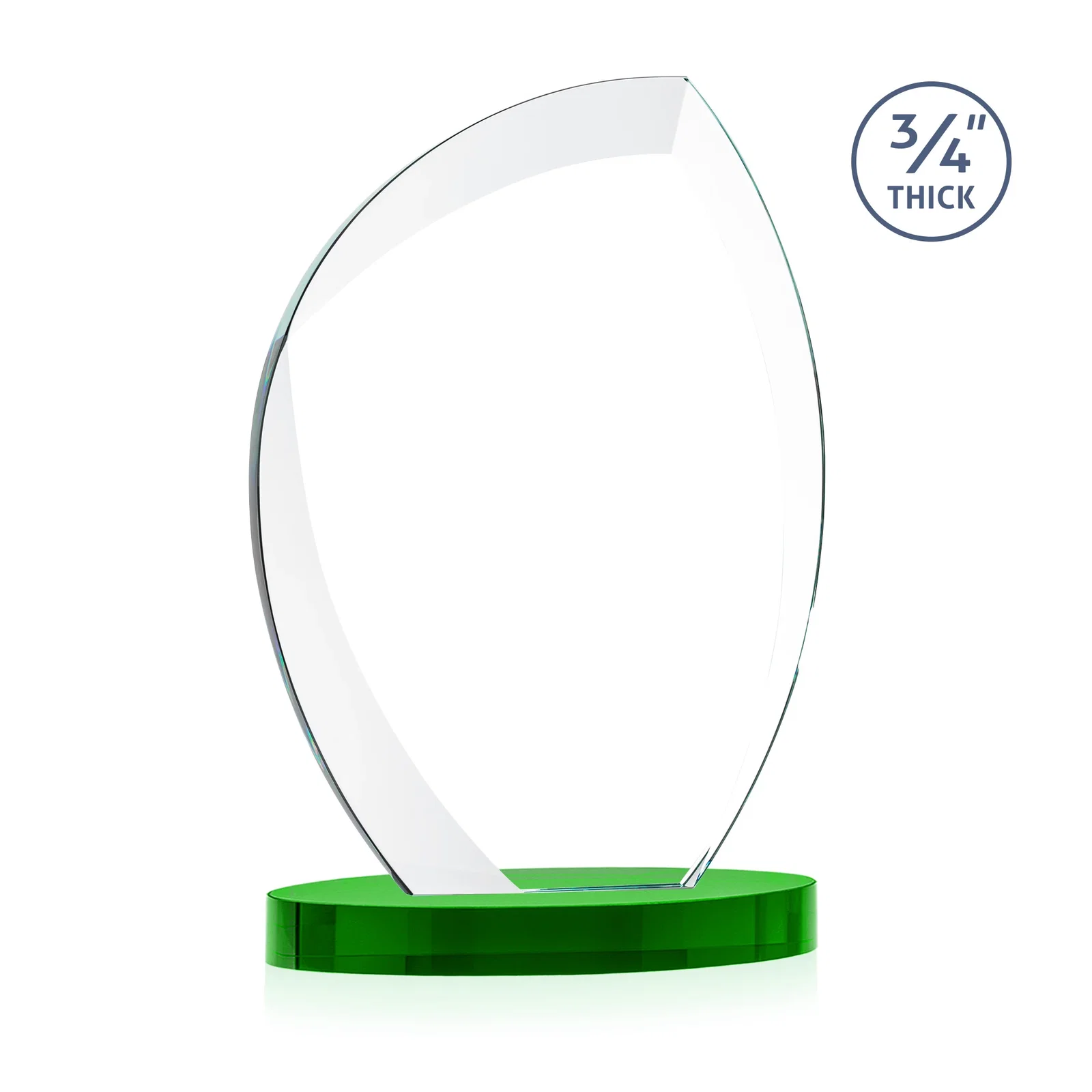 Personalized Starfire Crystal Arch Award, 3/4 Inch Thick with Sweeping Bevels, awards, with your logo for company anniversary events
