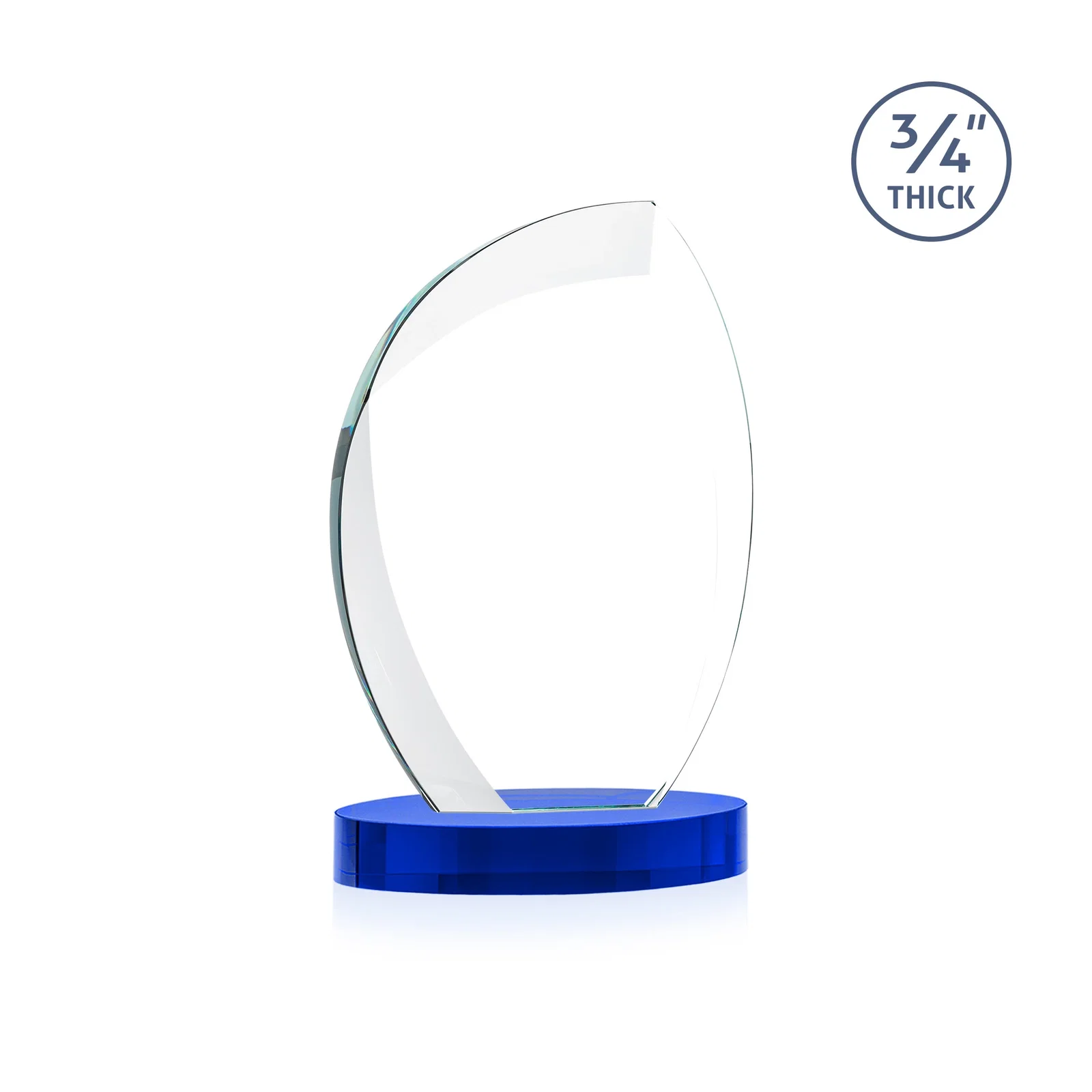 Promotional Starfire Crystal Arch Award, 3/4 Inch Thick with Sweeping Bevels, awards, with your logo for employee recognition