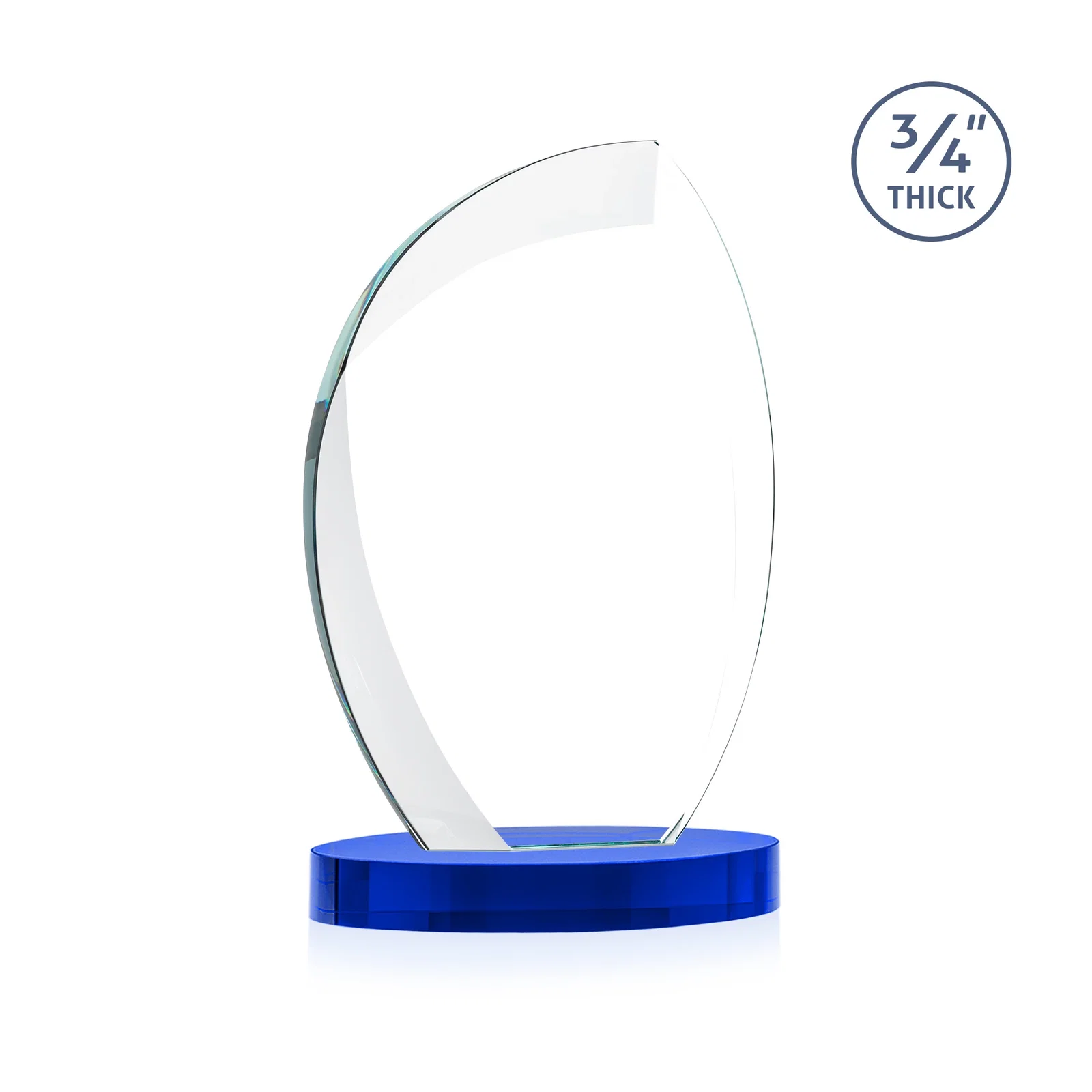 Promotional Starfire Crystal Arch Award, 3/4 Inch Thick with Sweeping Bevels, awards, with your logo for corporate award ceremonies