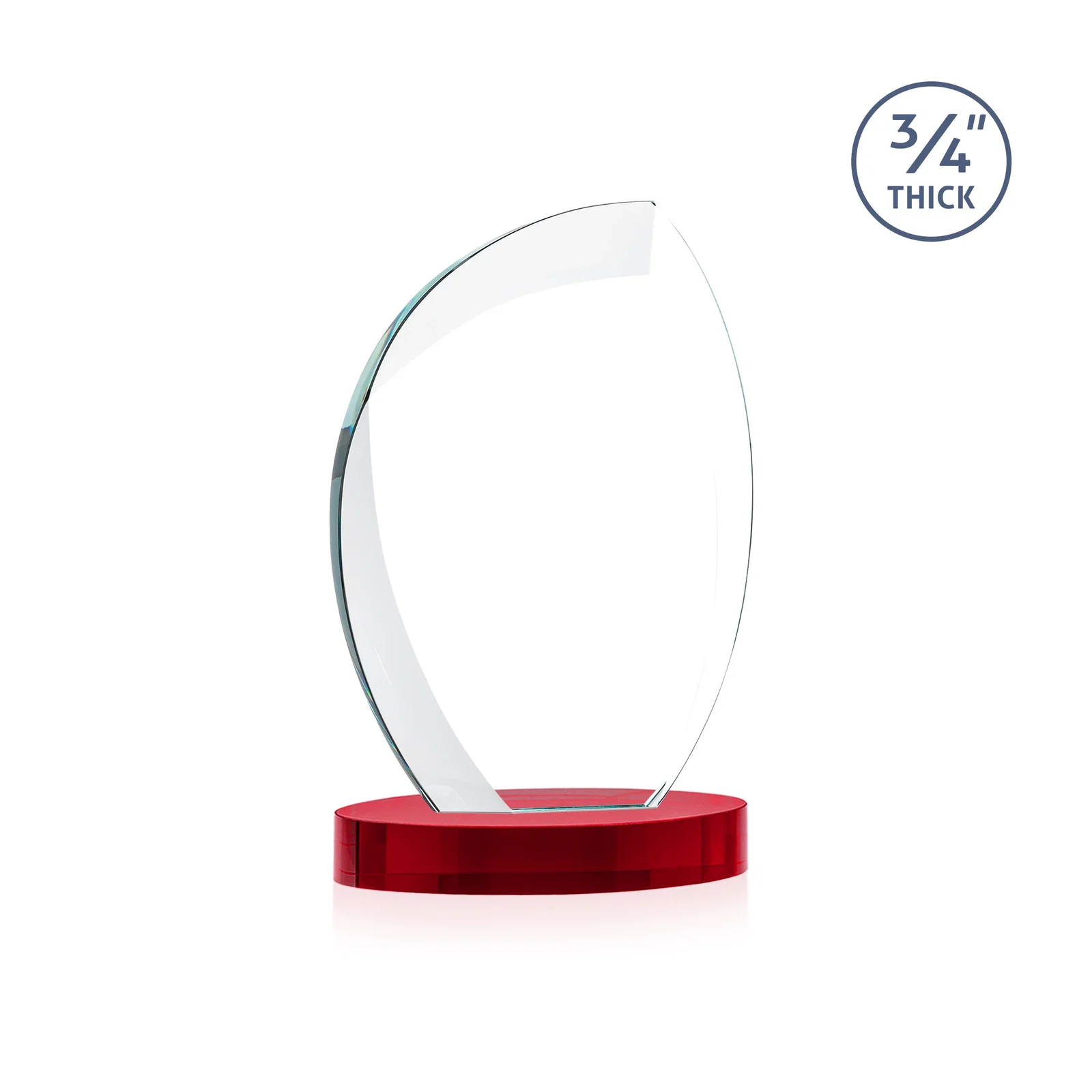 Promotional Starfire Crystal Arch Award, 3/4 Inch Thick with Sweeping Bevels, awards, with your logo for sales achievement awards