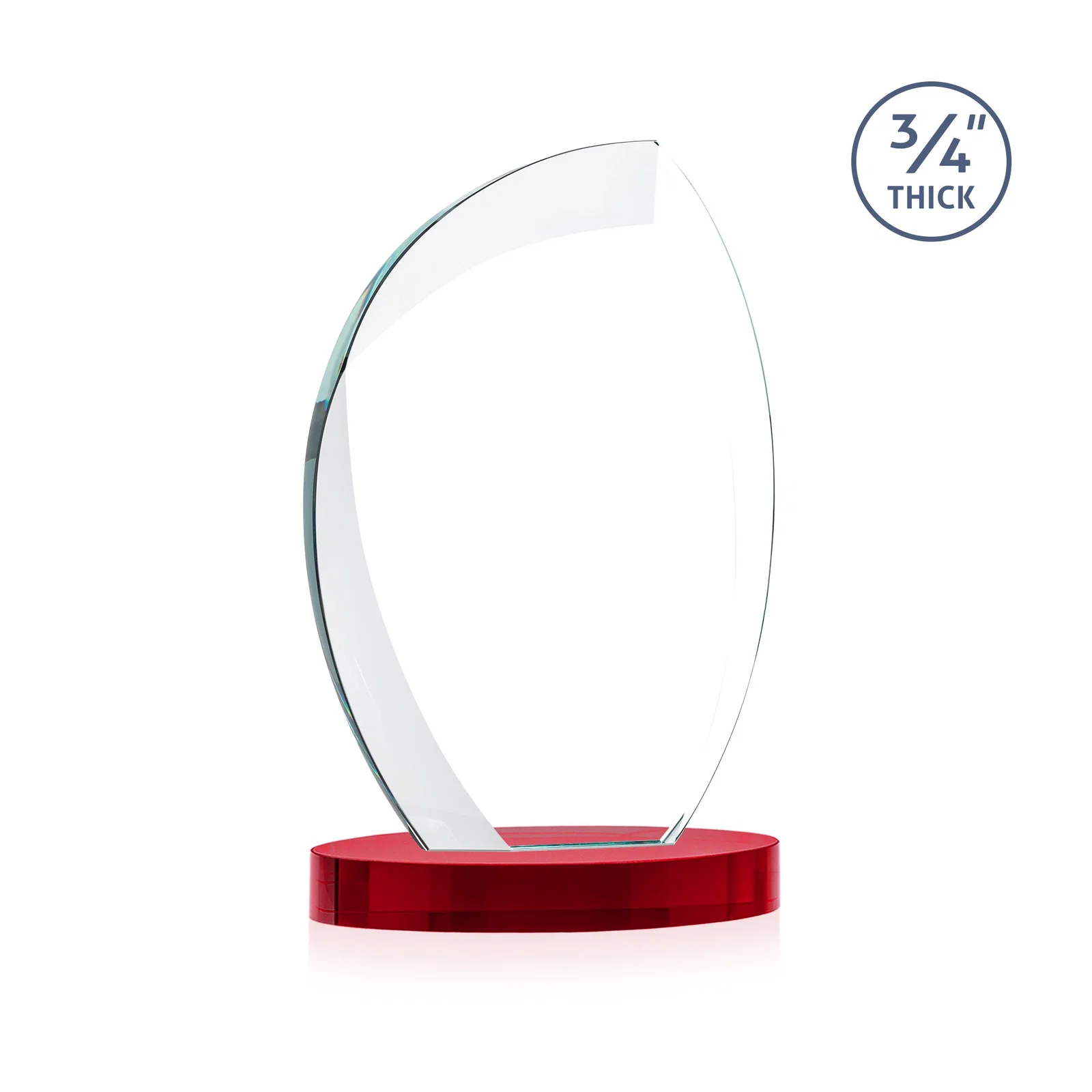 Promotional Starfire Crystal Arch Award, 3/4 Inch Thick with Sweeping Bevels, awards, with your logo for retirement presentations