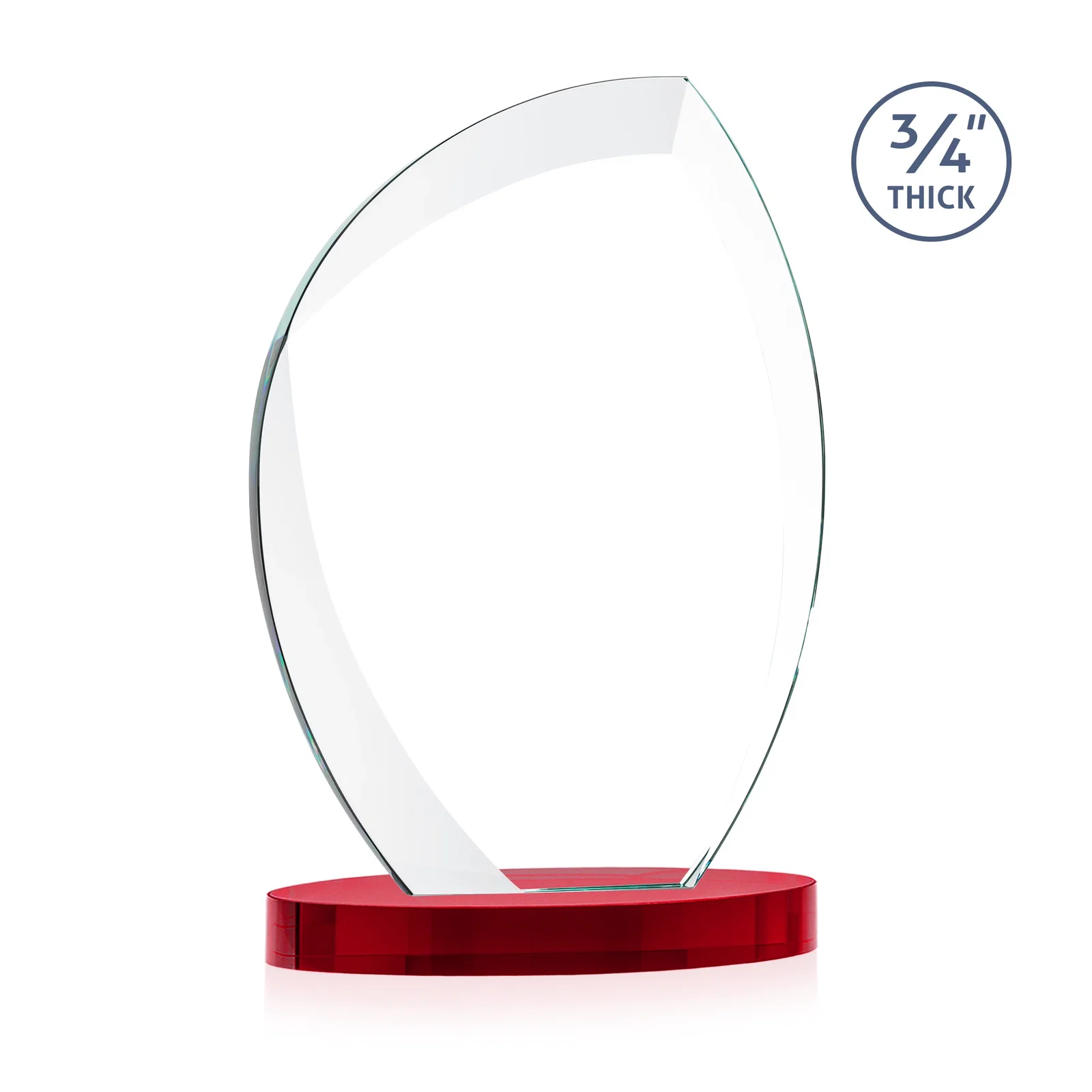 Promotional Starfire Crystal Arch Award, 3/4 Inch Thick with Sweeping Bevels, awards, with your logo for team milestone celebrations