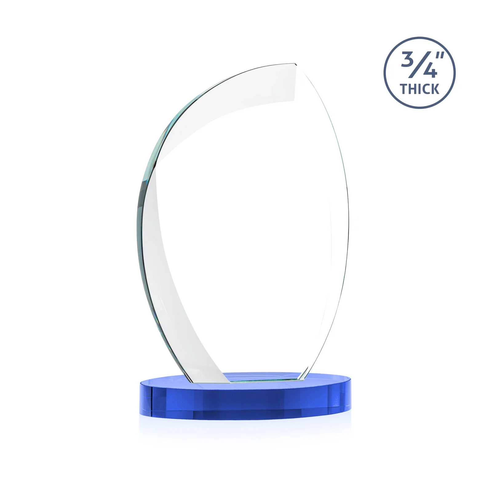 Promotional Starfire Crystal Arch Award, 3/4 Inch Thick with Sweeping Bevels, awards, with your logo for graduation ceremonies