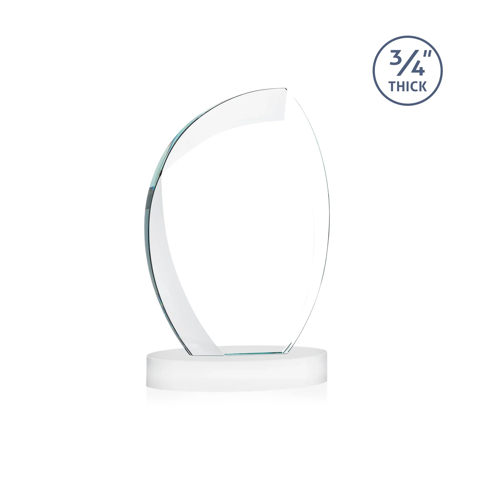 Promotional Starfire Crystal Arch Award, 3/4 Inch Thick with Sweeping Bevels, awards, with your logo for volunteer appreciation