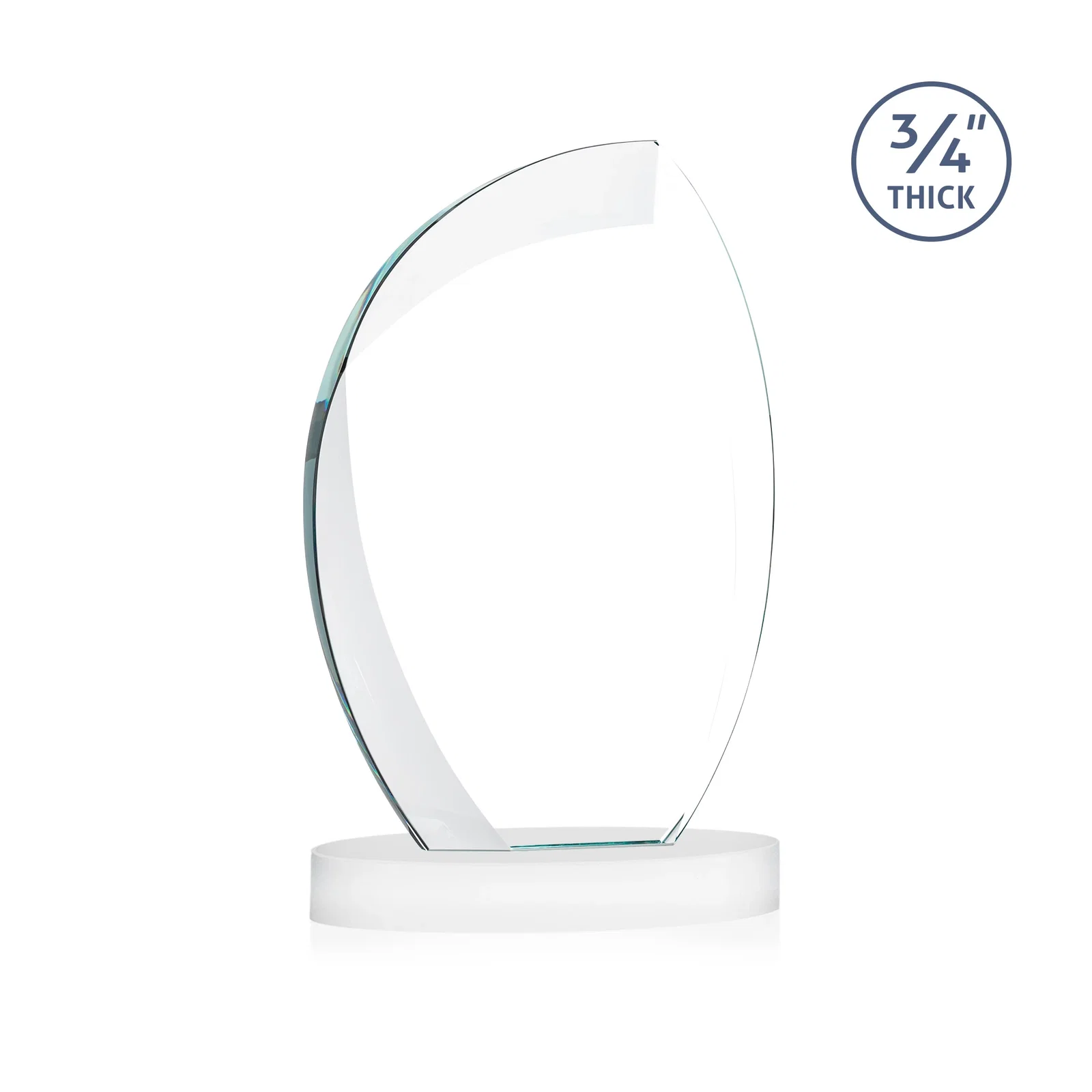 Promotional Starfire Crystal Arch Award, 3/4 Inch Thick with Sweeping Bevels, awards, with your logo for dealer and partner awards