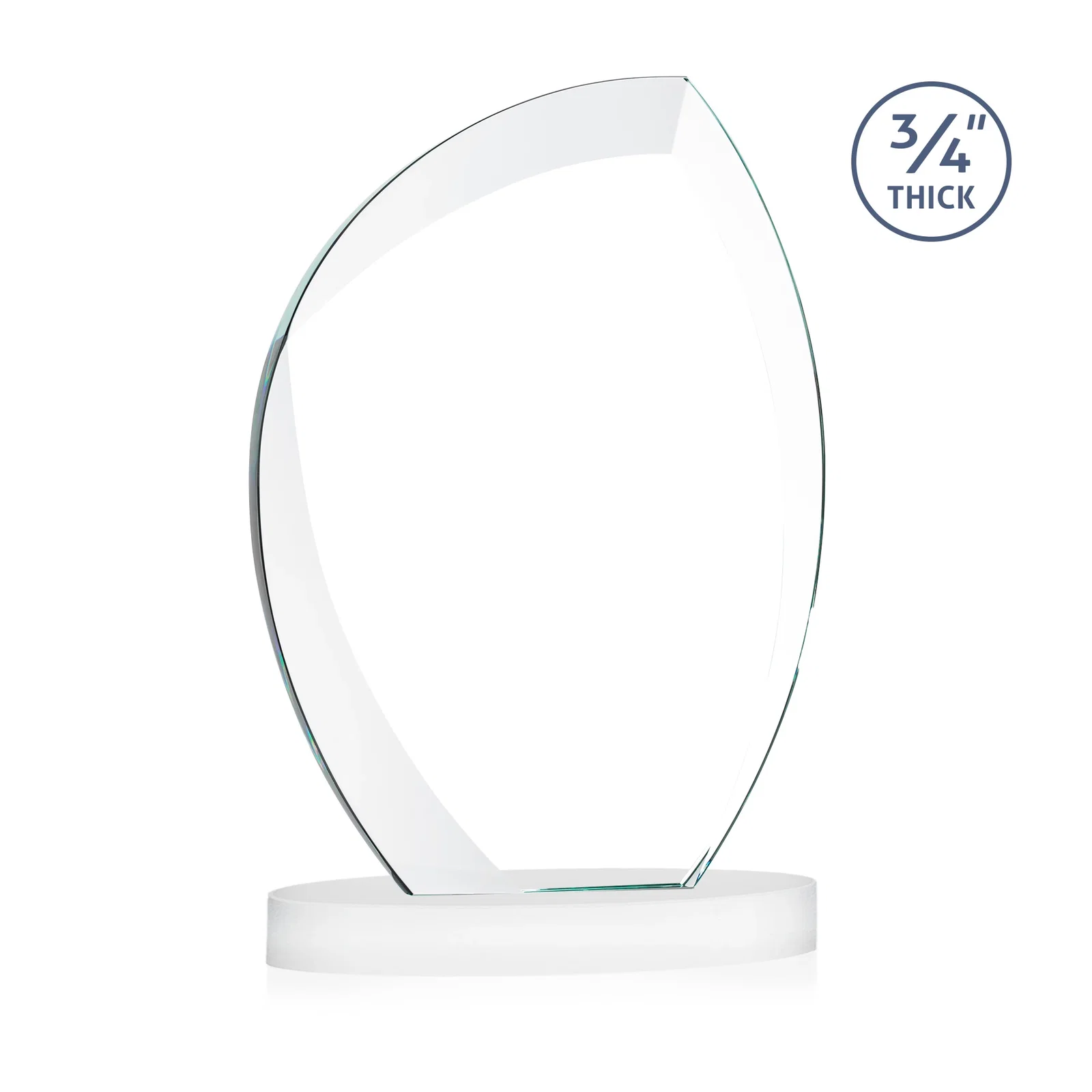 Promotional Starfire Crystal Arch Award, 3/4 Inch Thick with Sweeping Bevels, awards, with your logo for company anniversary events