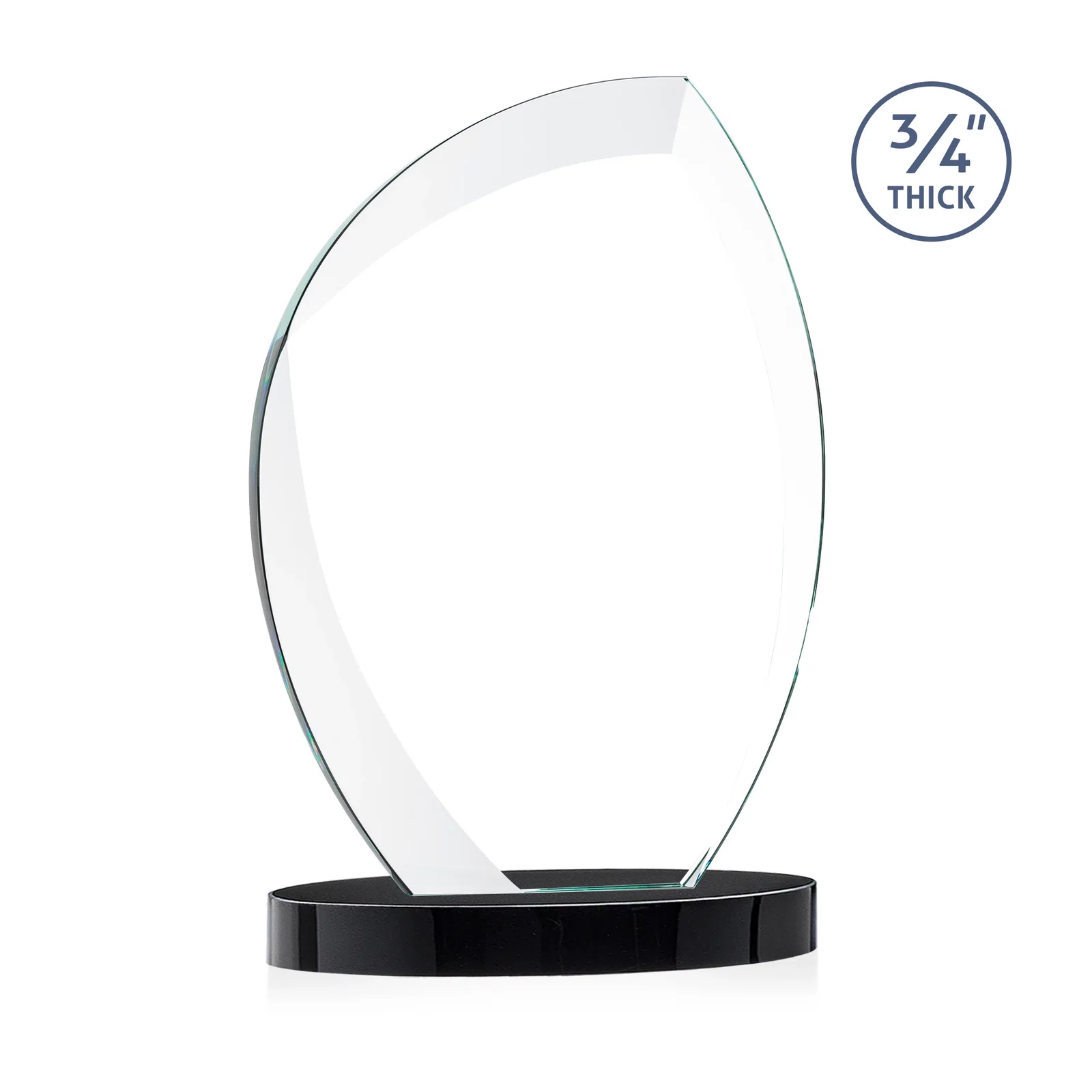 Branded Starfire Crystal Arch Award, 3/4 Inch Thick with Sweeping Bevels, awards, with your logo for team milestone celebrations