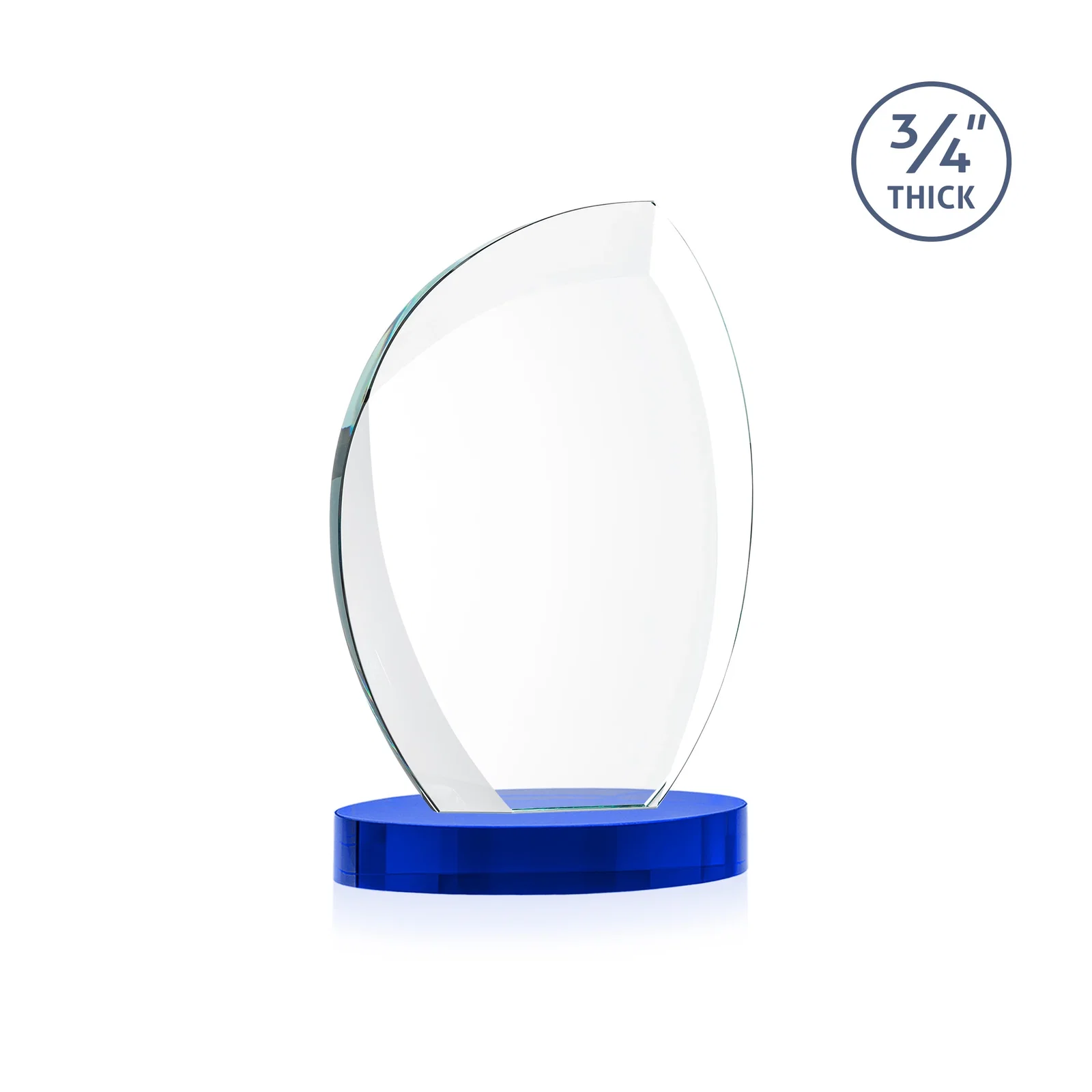 Custom Starfire Crystal Arch Award, 3/4 Inch Thick with Sweeping Bevels, awards, with your logo for employee recognition