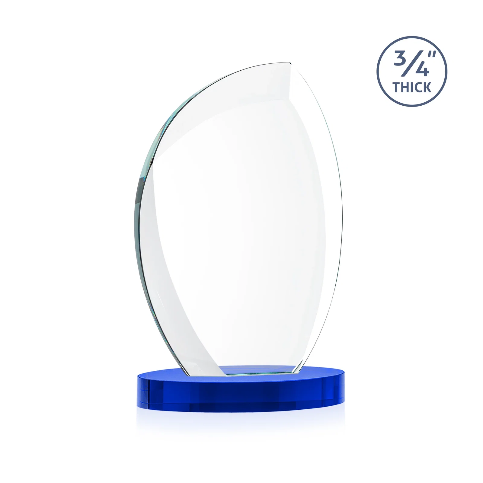 Custom Starfire Crystal Arch Award, 3/4 Inch Thick with Sweeping Bevels, awards, with your logo for corporate award ceremonies
