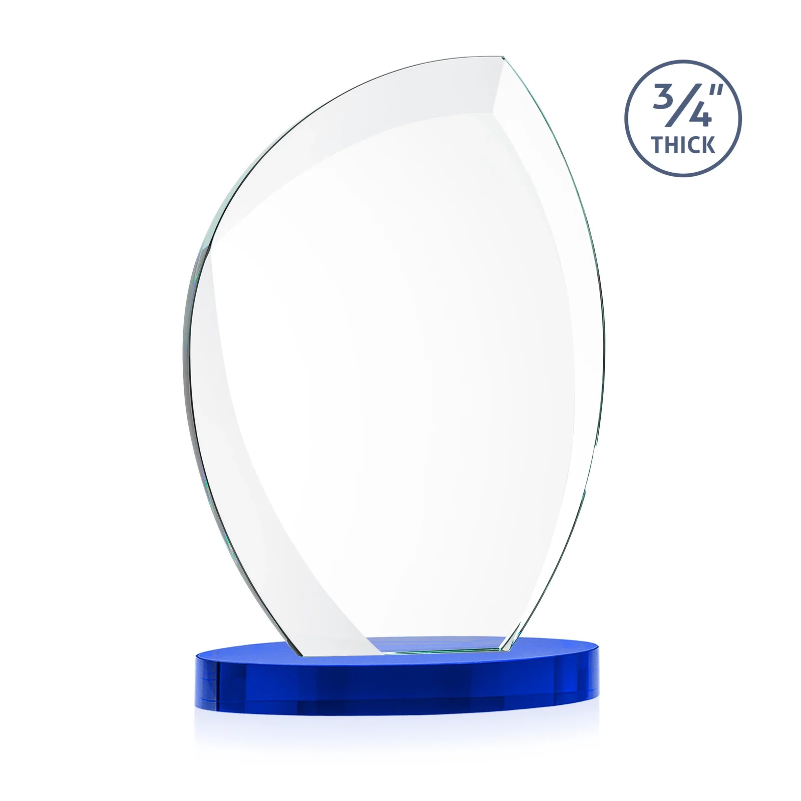 Custom Starfire Crystal Arch Award, 3/4 Inch Thick with Sweeping Bevels, awards, with your logo for service anniversary gifts