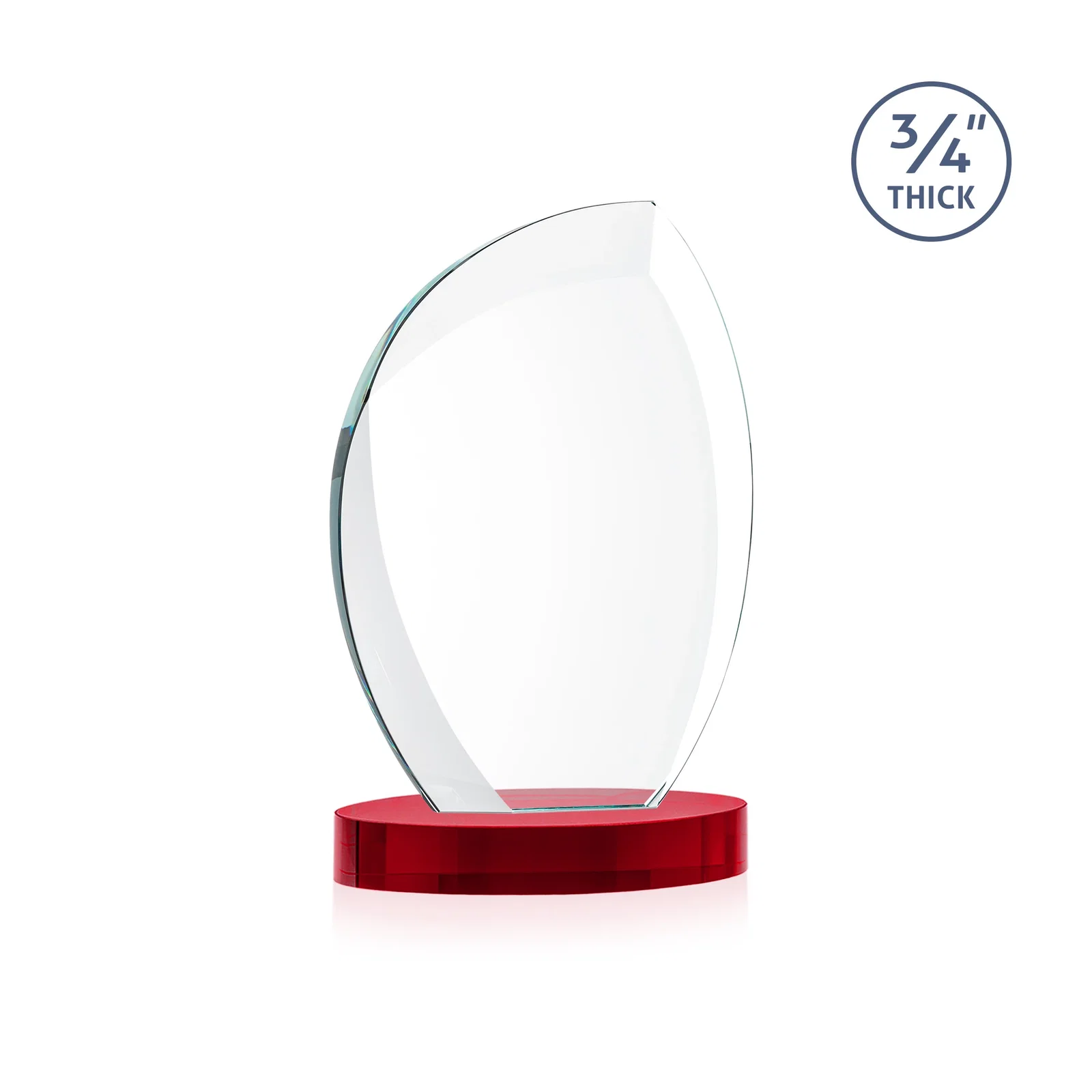 Custom Starfire Crystal Arch Award, 3/4 Inch Thick with Sweeping Bevels, awards, with your logo for sales achievement awards