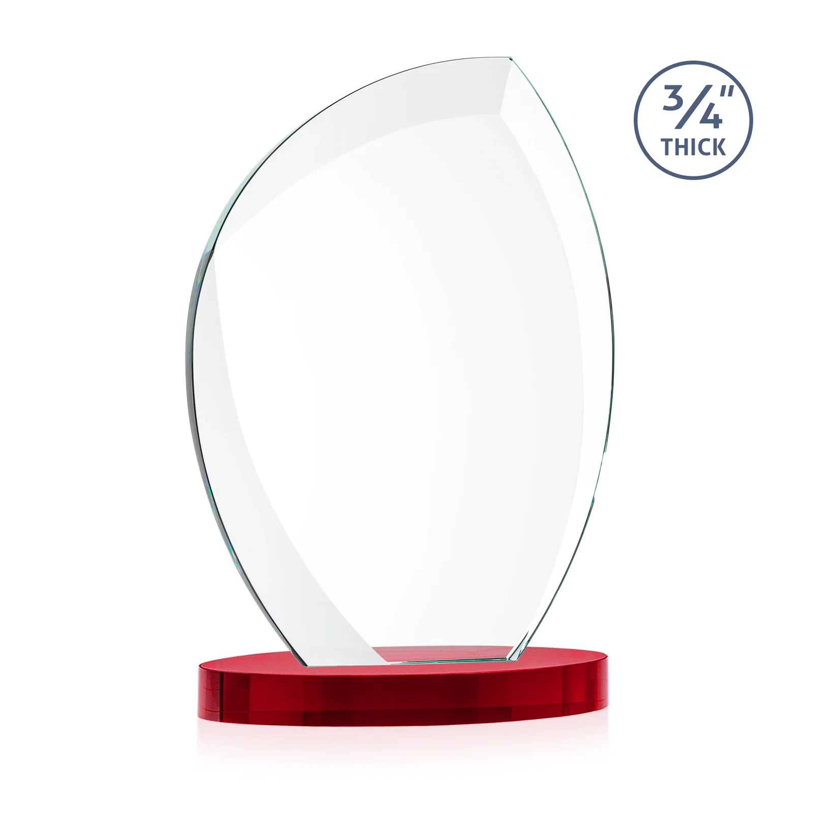 Custom Starfire Crystal Arch Award, 3/4 Inch Thick with Sweeping Bevels, awards, with your logo for team milestone celebrations