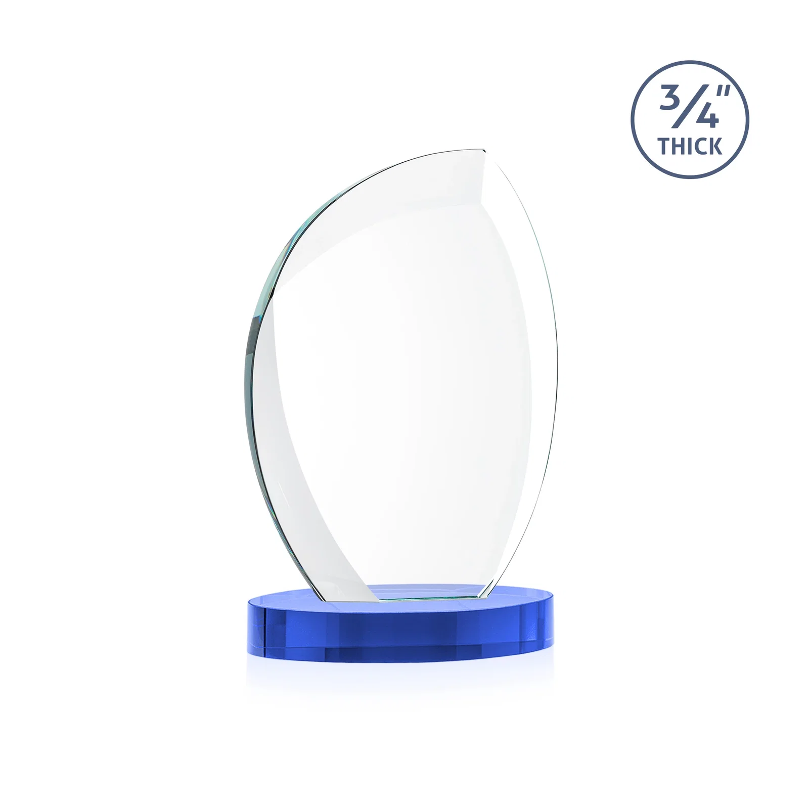 Custom Starfire Crystal Arch Award, 3/4 Inch Thick with Sweeping Bevels, awards, with your logo for donor appreciation