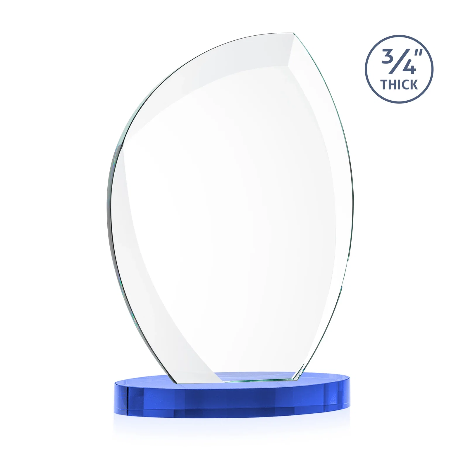 Custom Starfire Crystal Arch Award, 3/4 Inch Thick with Sweeping Bevels, awards, with your logo for safety achievement programs
