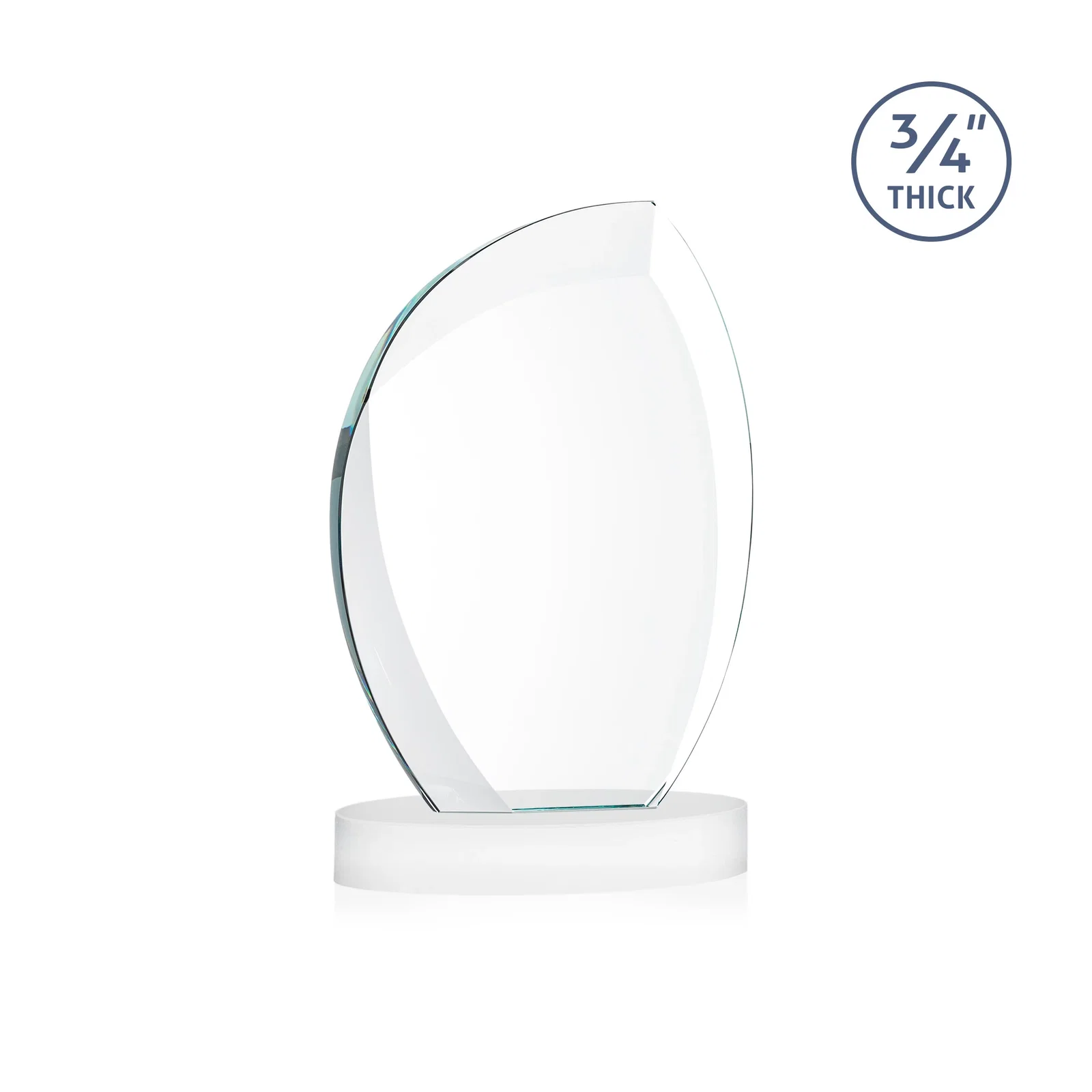 Custom Starfire Crystal Arch Award, 3/4 Inch Thick with Sweeping Bevels, awards, with your logo for volunteer appreciation